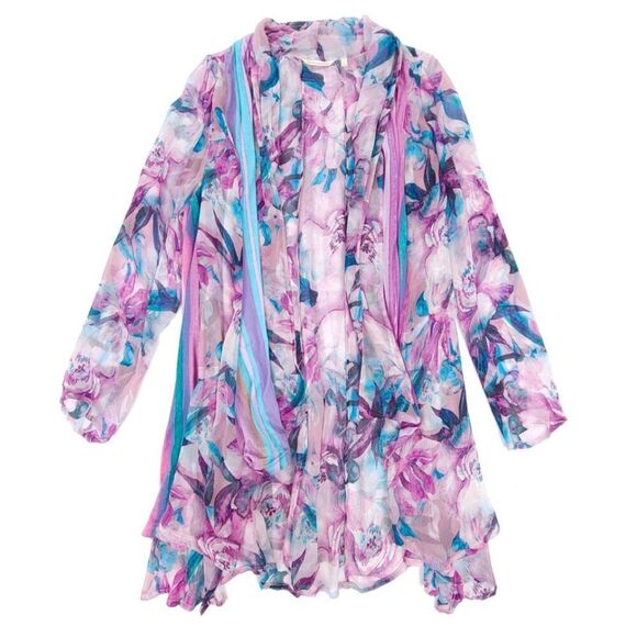 Soft Surroundings Tops - NEW Soft Surroundings Rites Of Spring Topper Boho Floral Chiffon Kimono Large
